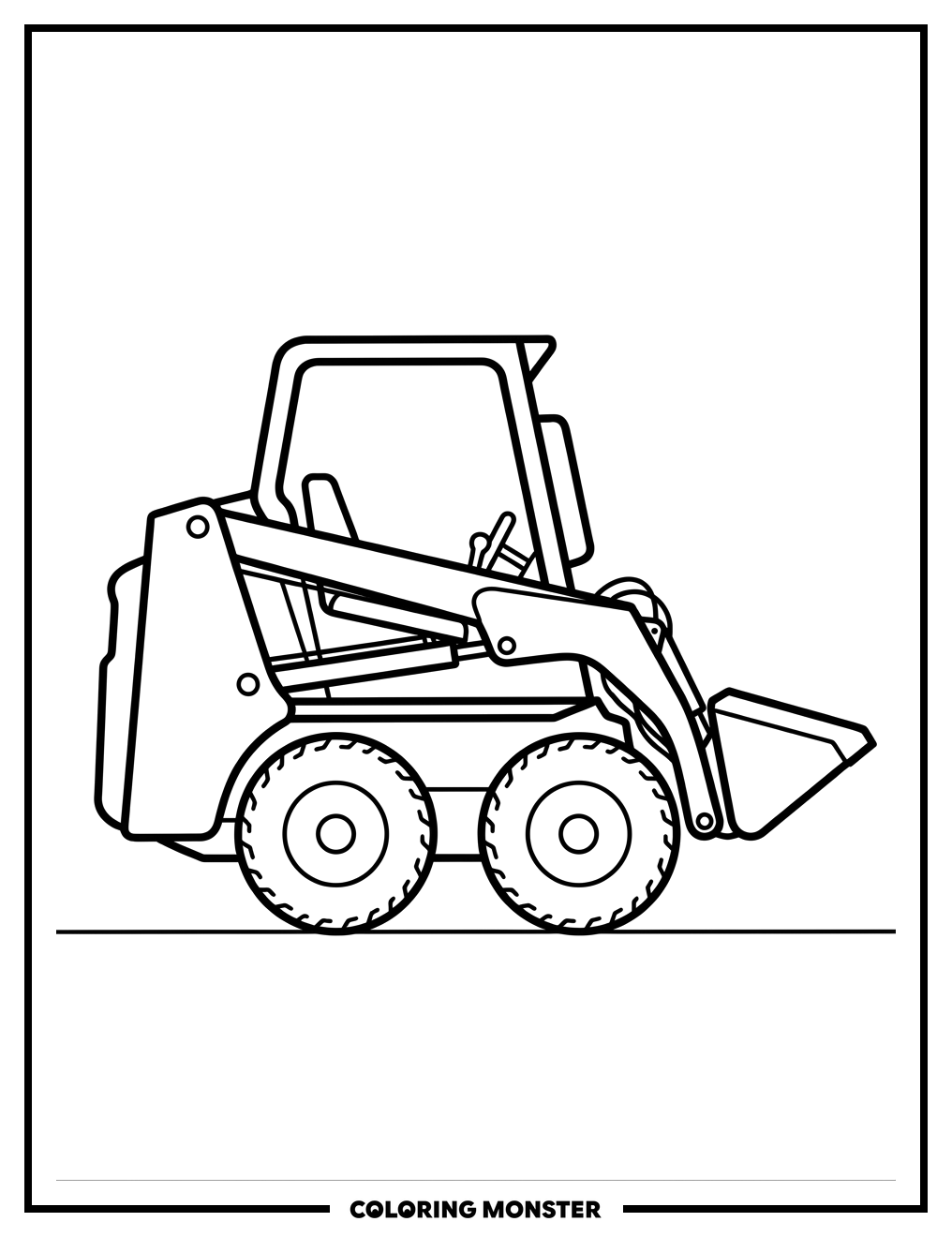 Bobcat Skid Steer Loader Side View Coloring Page