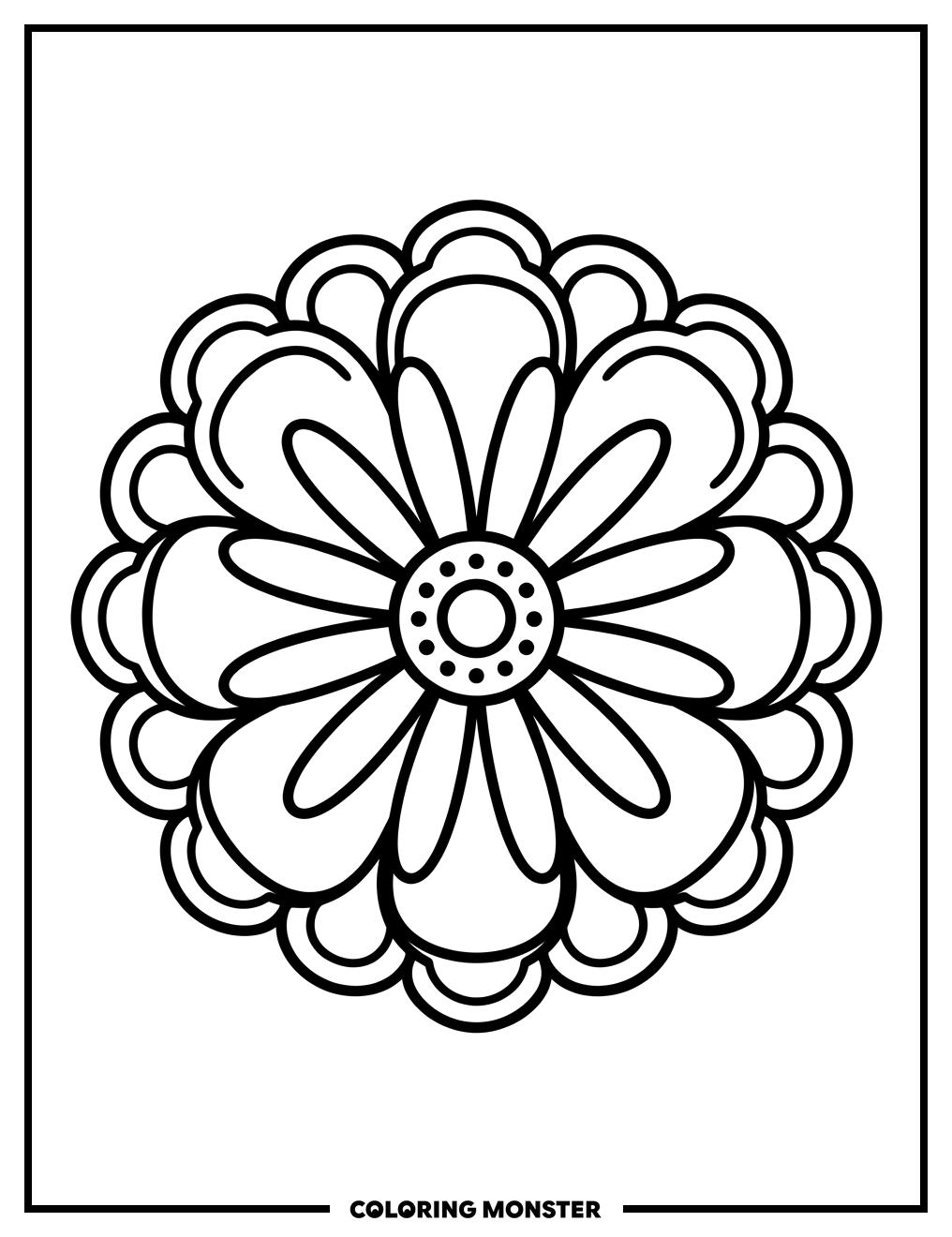 Bold Petal Flower Coloring Page