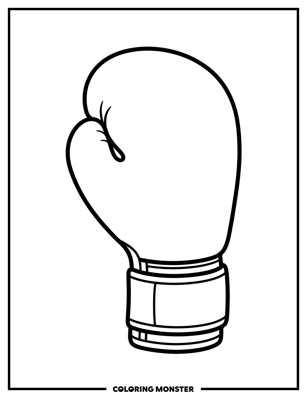 Boxing Glove Silhouette Coloring Page