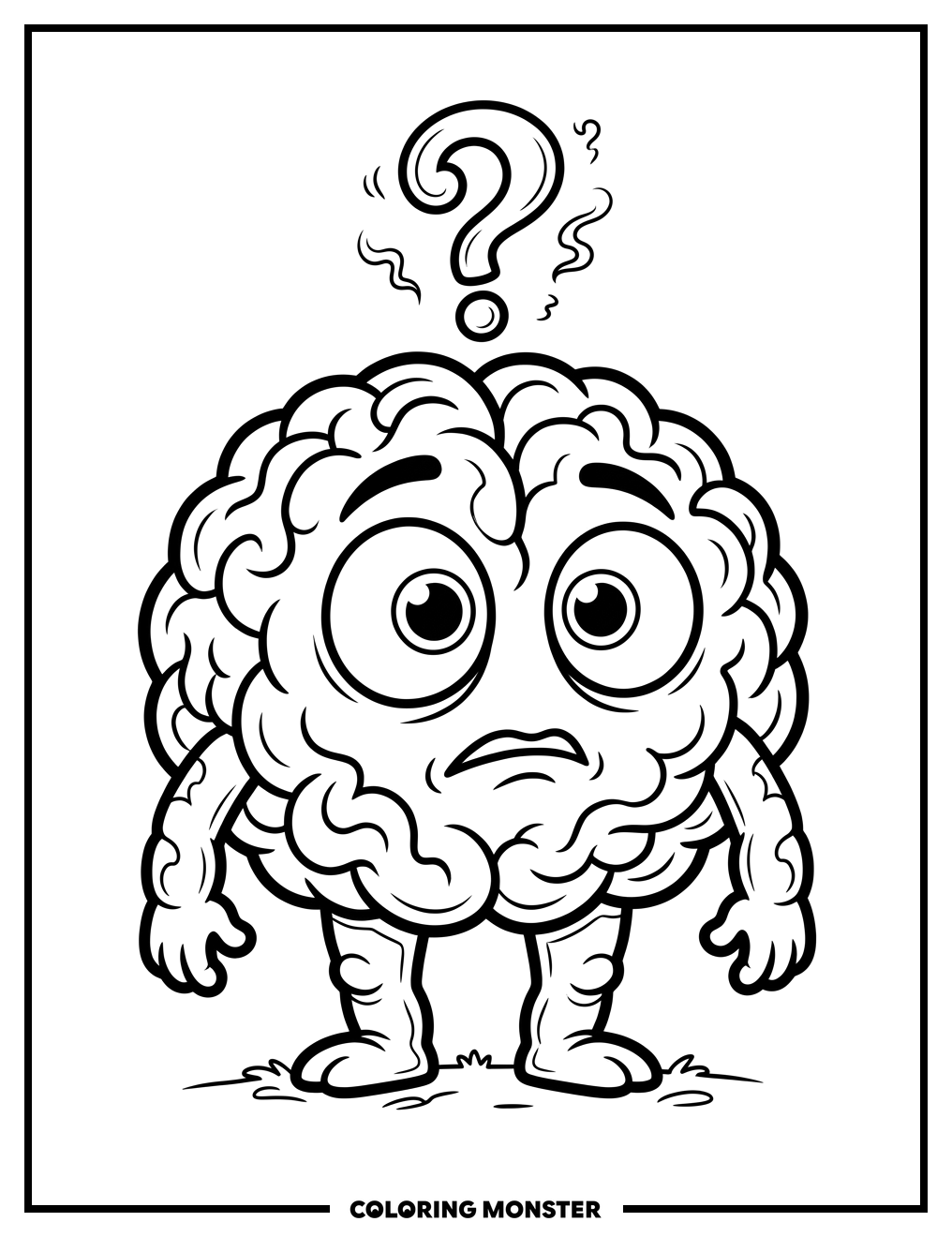 Brain Monster With Question Mark