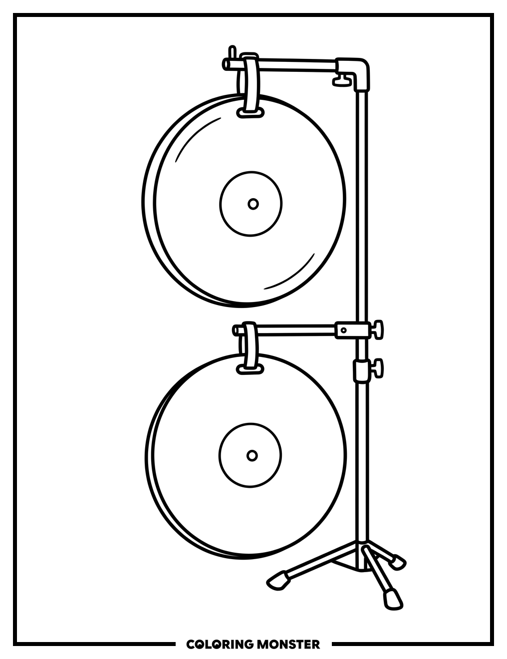Brass Cymbals On Stands Coloring Page