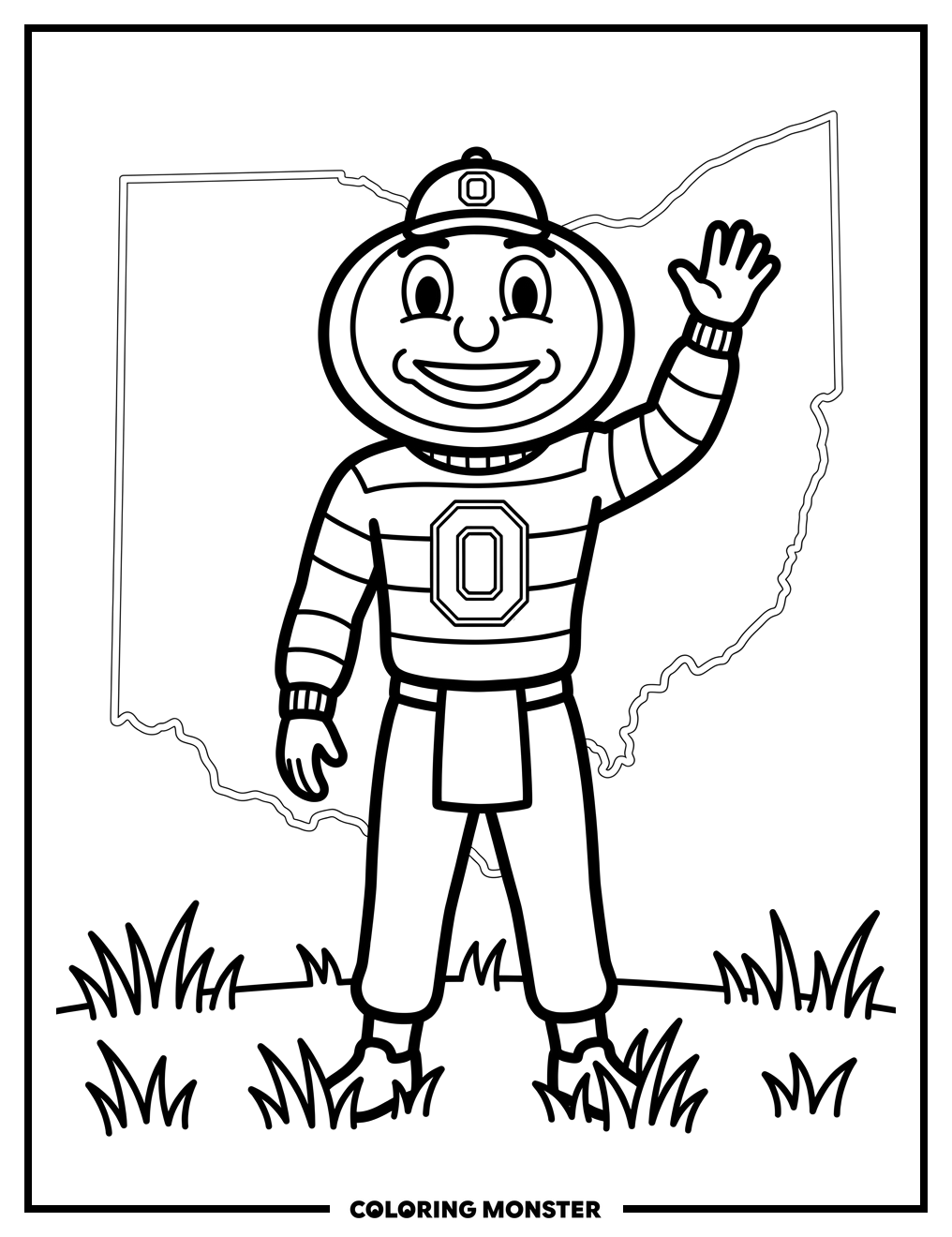 Brutus The Buckeye Mascot Coloring Page