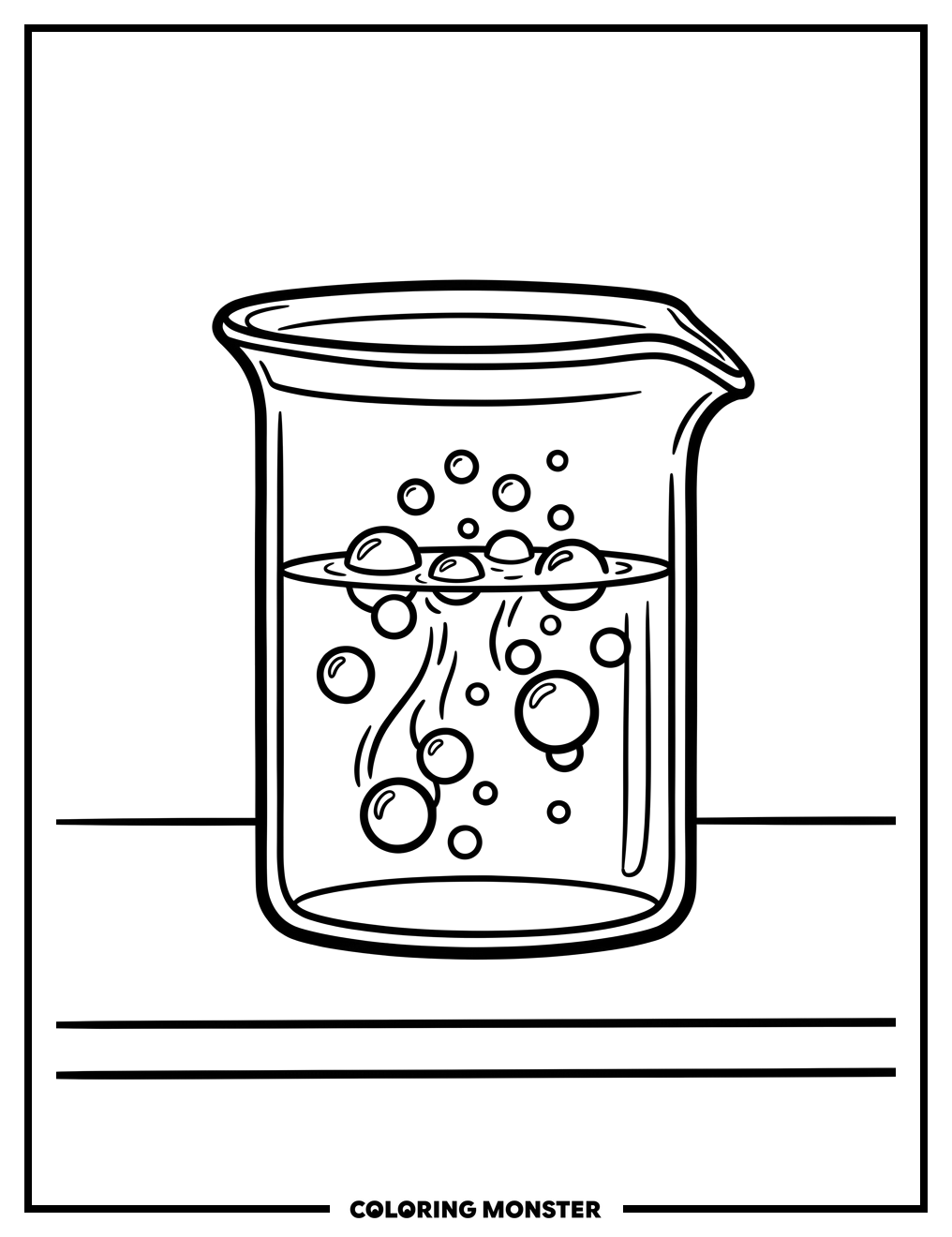 Bubbling Beaker Coloring Page