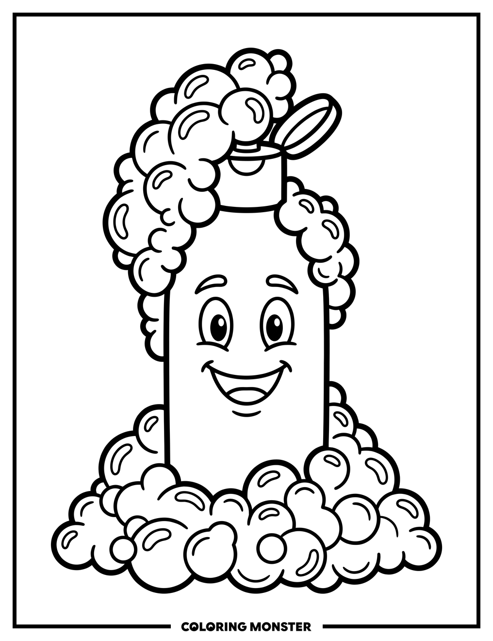 Bubbly Shampoo Bottle Coloring Page