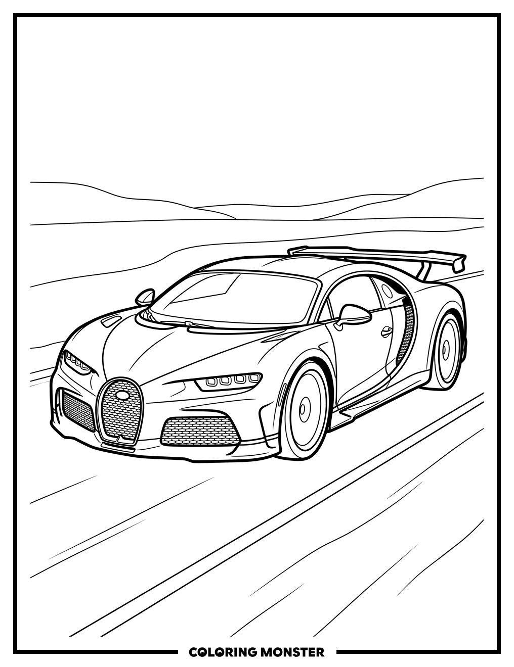 Bugatti Chiron Super Sport Coloring Page