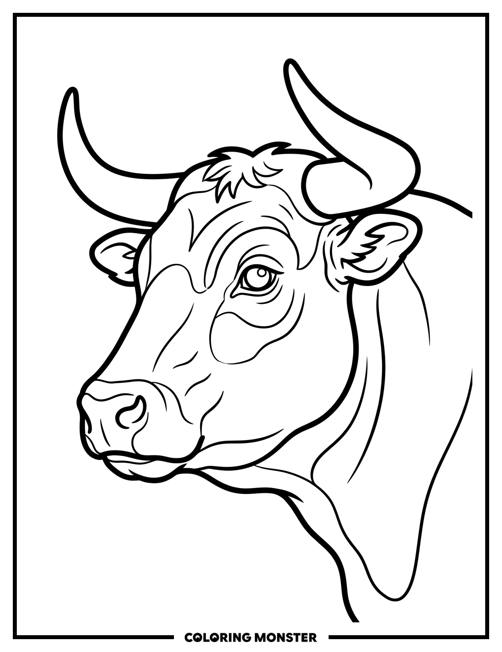 Bull's Head Profile Coloring Page