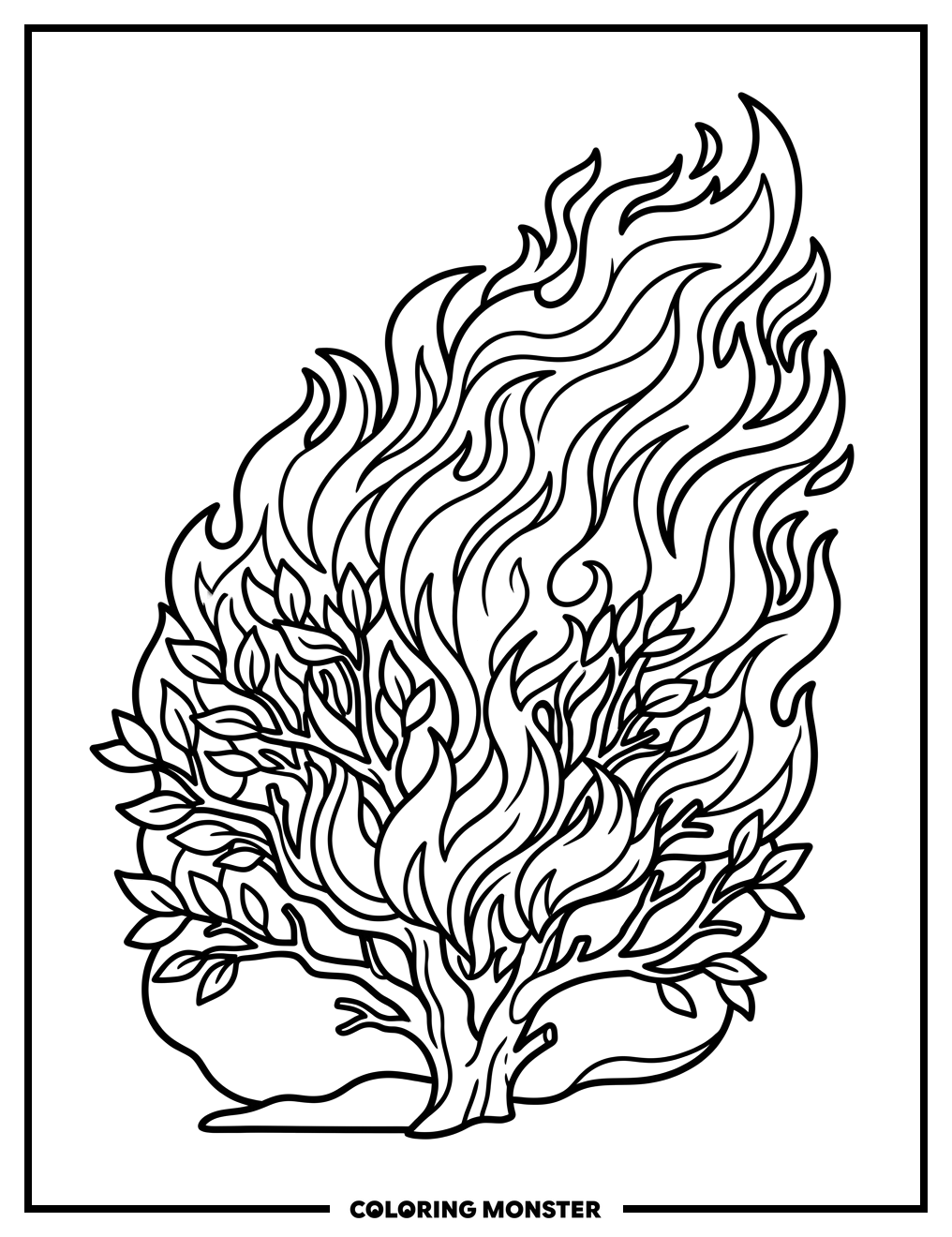 Burning Bush Coloring Page