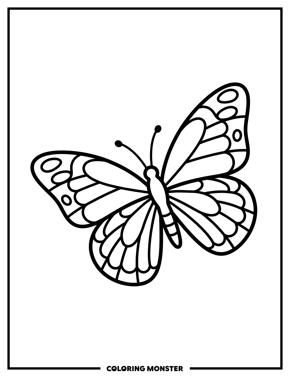 Butterfly in Flight Coloring Page