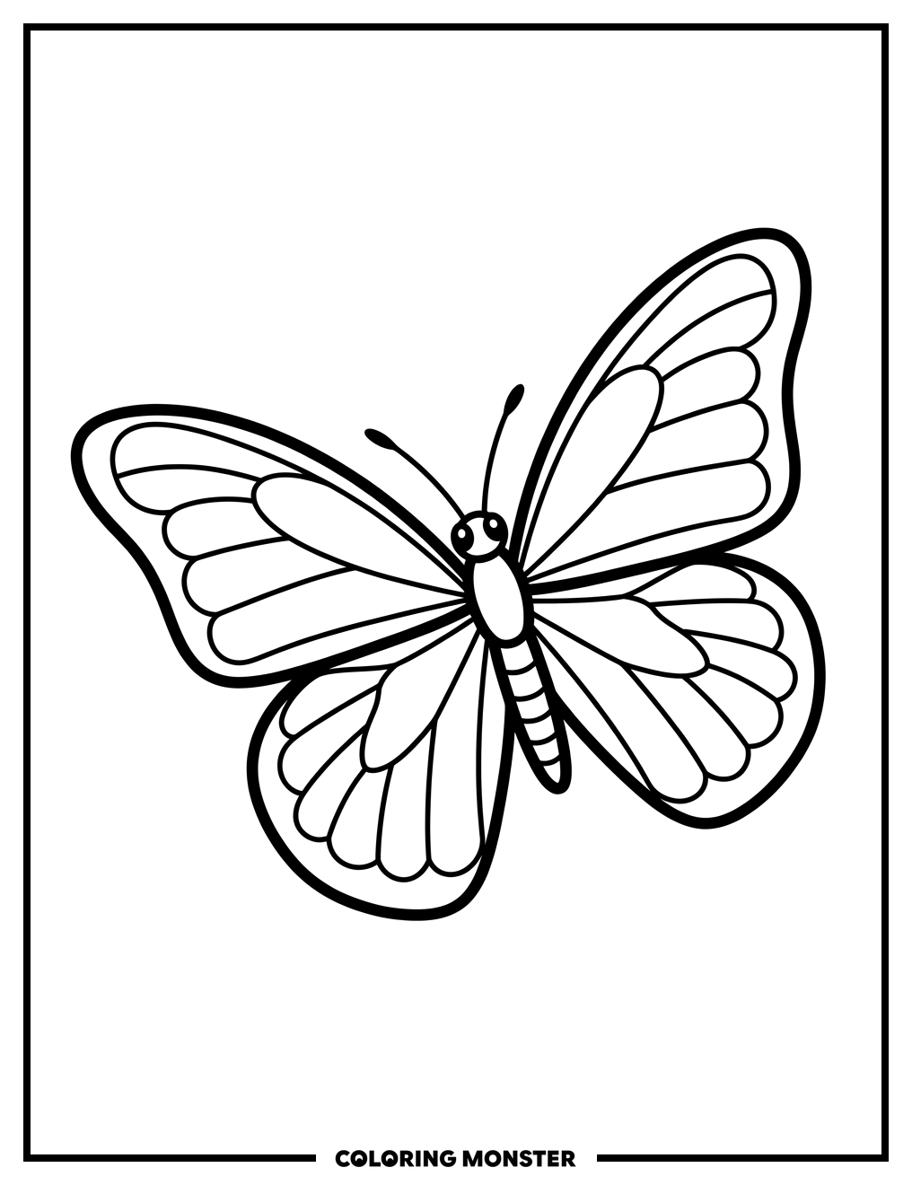 Butterfly in Flight Coloring Page