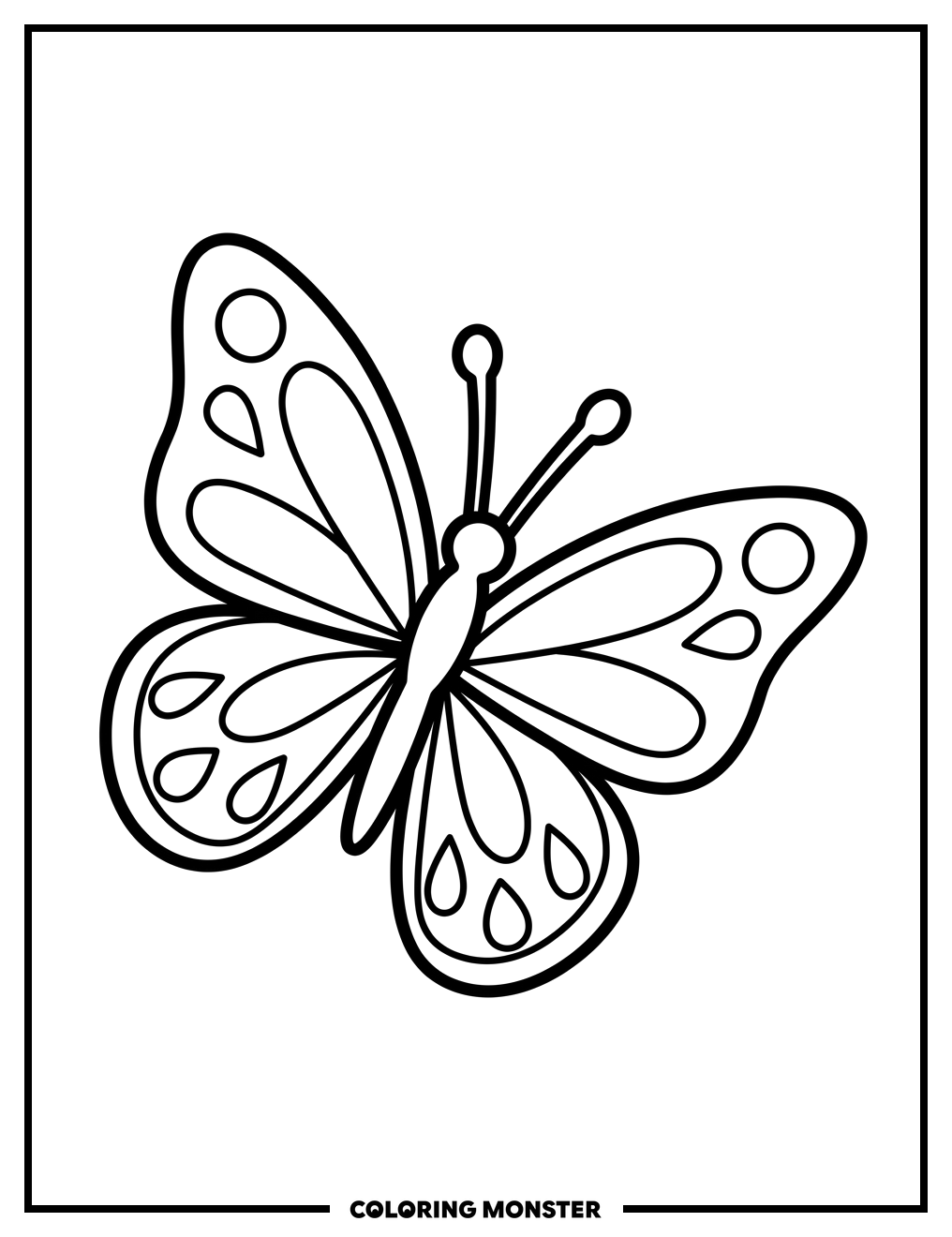Butterfly in Flight Coloring Page