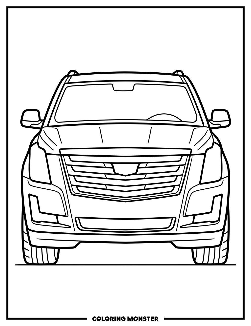 Cadillac Escalade SUV Coloring Page
