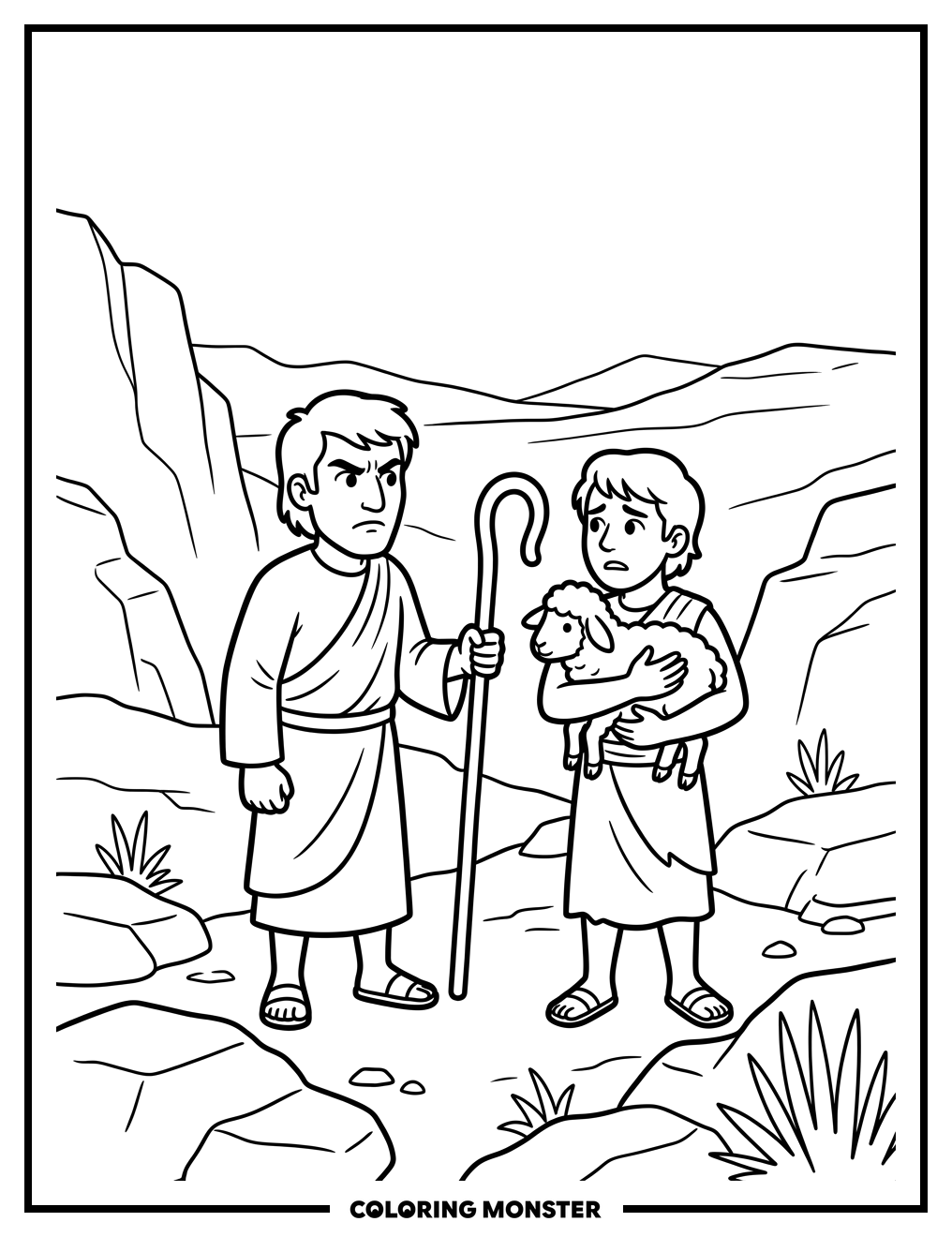 Cain and Abel Coloring Page