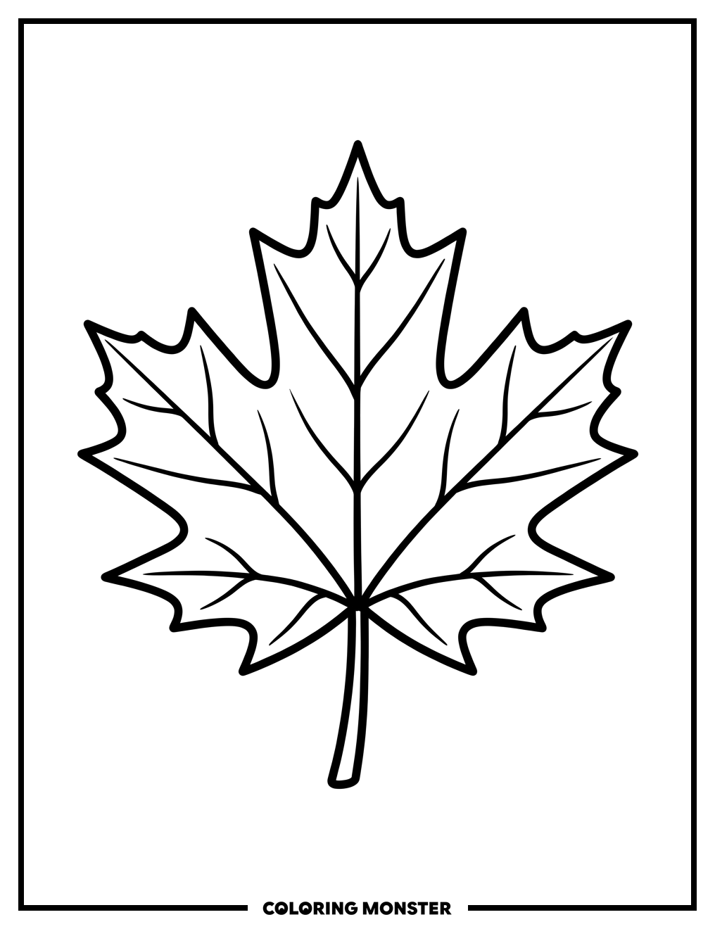 Canadian Maple Leaf Coloring Page