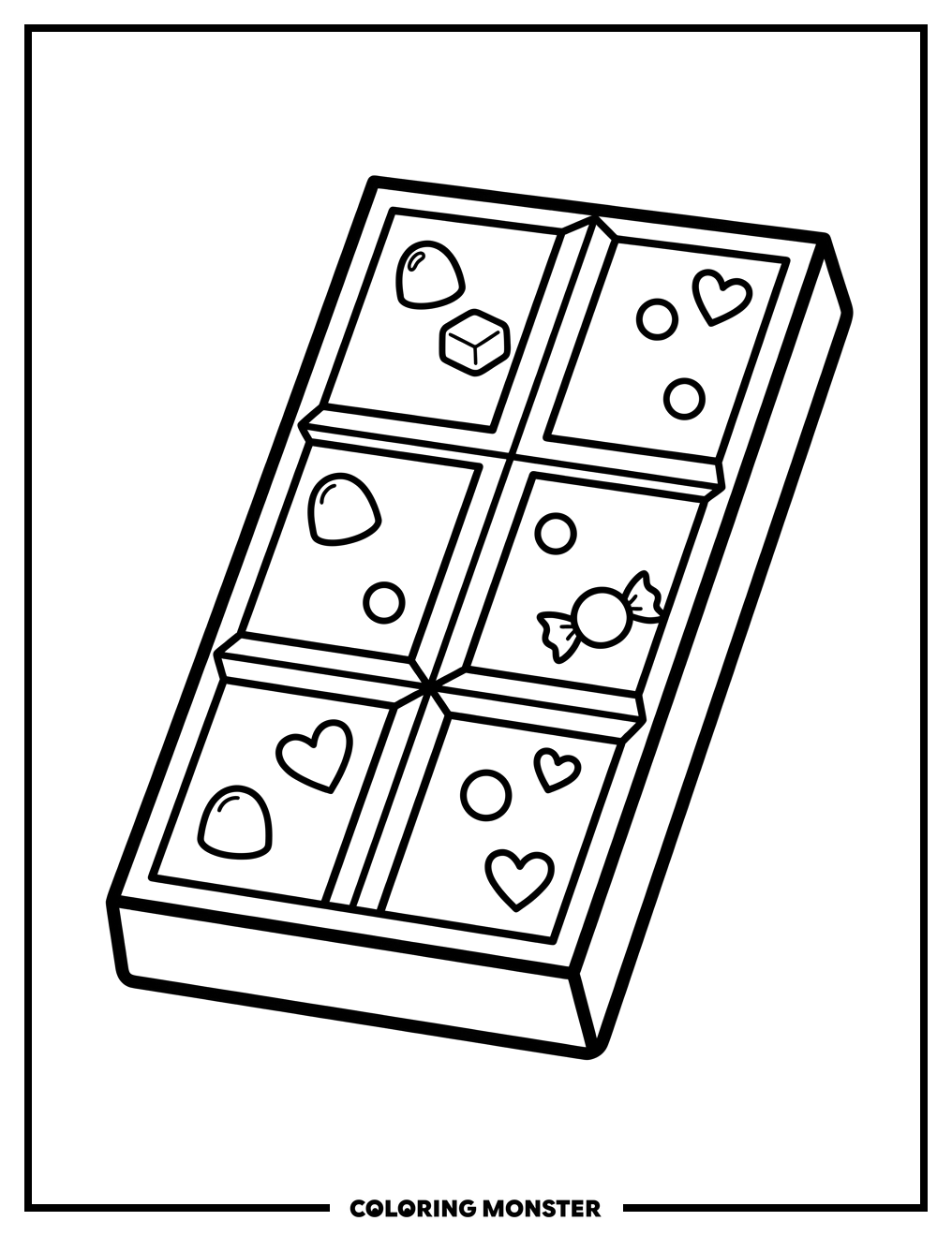 Candy Covered Chocolate Bar Coloring Page