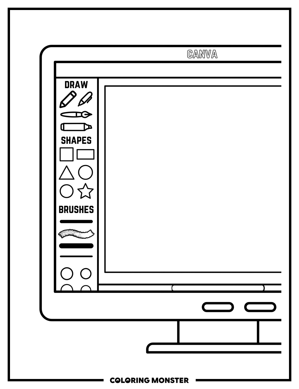 Canva Design Software Interface Coloring Page