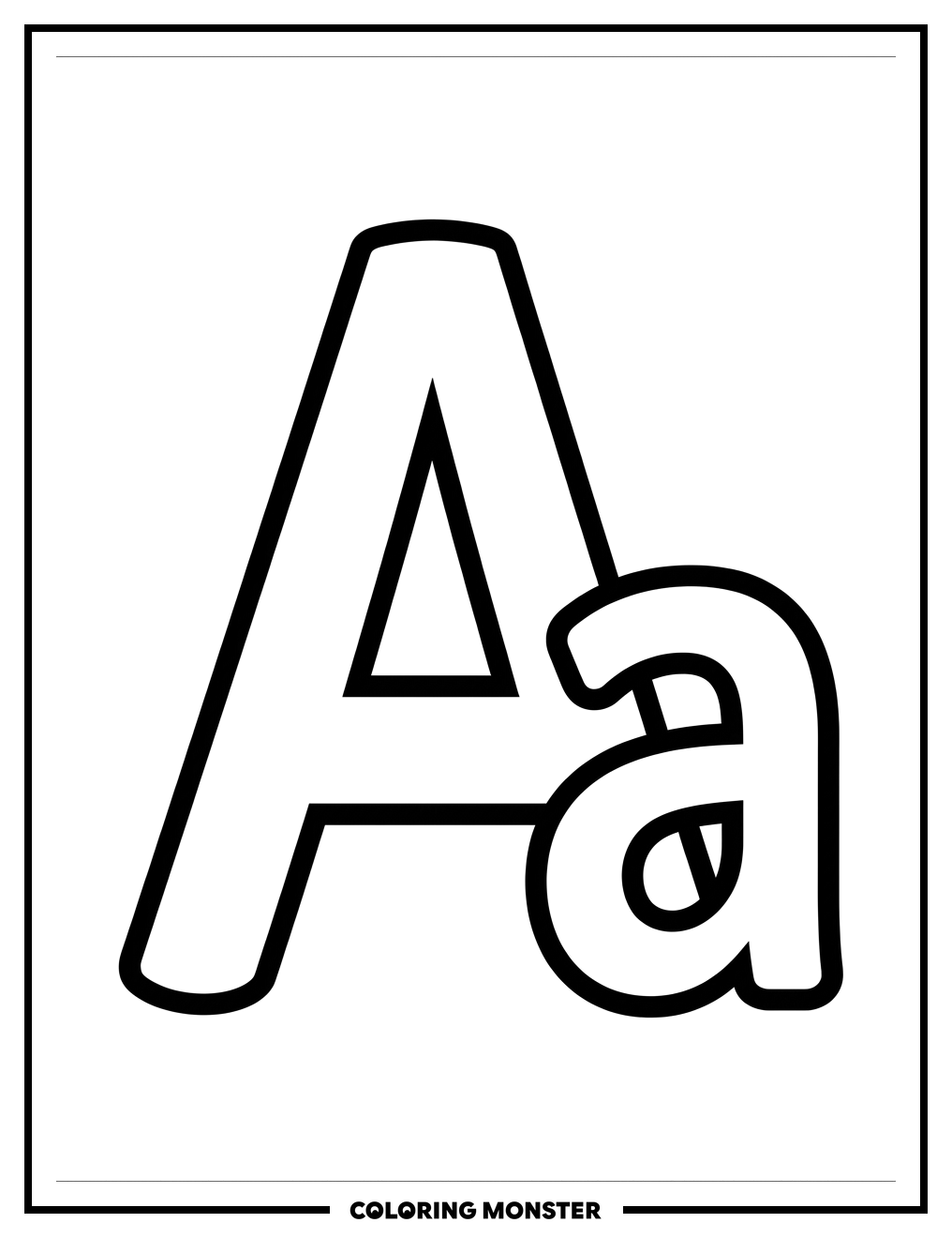 Capital A with Small a Coloring Page