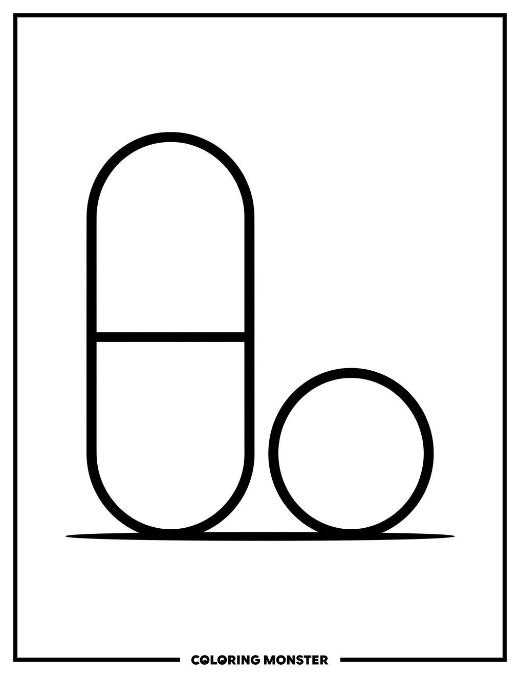 Capsule and Pill Coloring Page