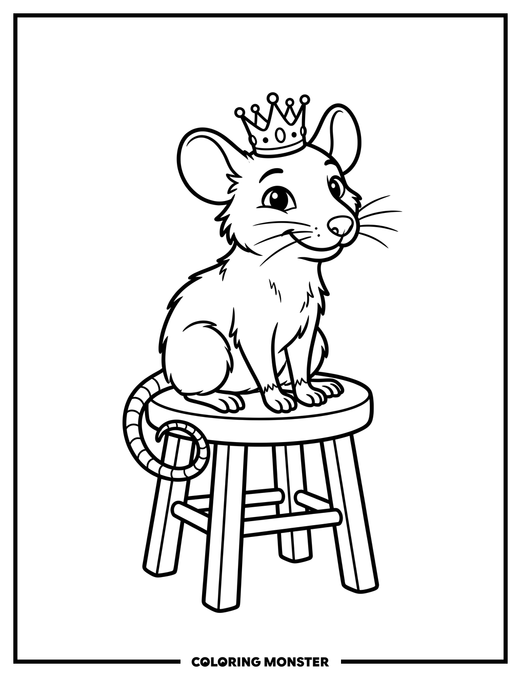 Rat King on Stool Coloring Page