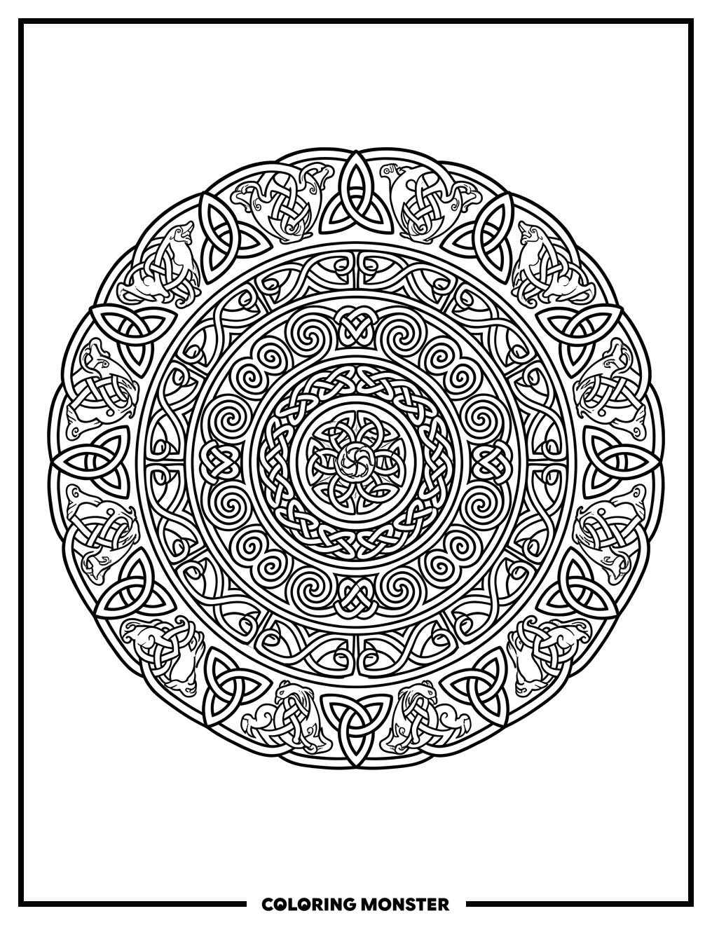 Celtic Knot Mandala Coloring Page