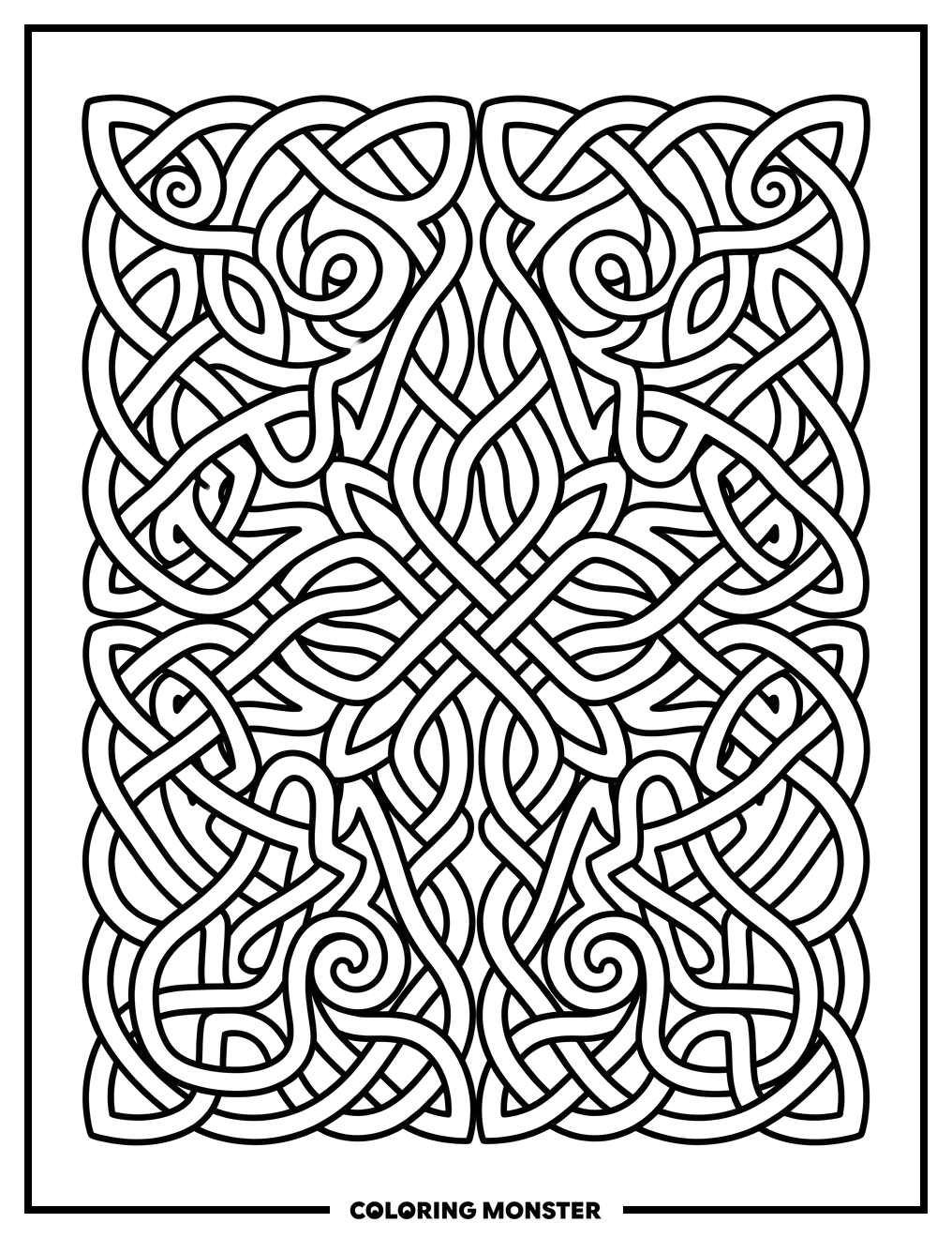 Celtic Knotwork Design Coloring Page