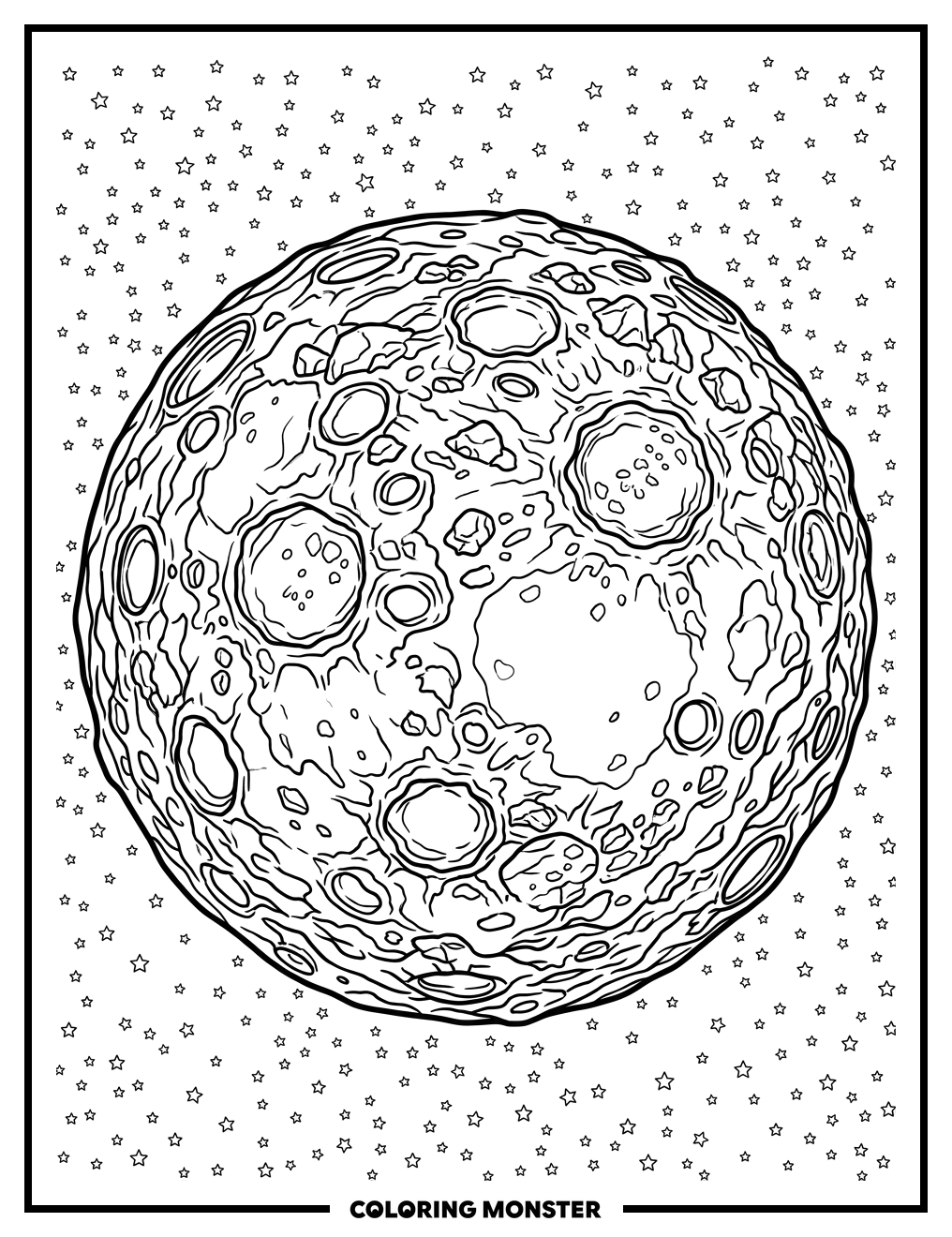 Ceres Dwarf Planet Landscape Coloring Page