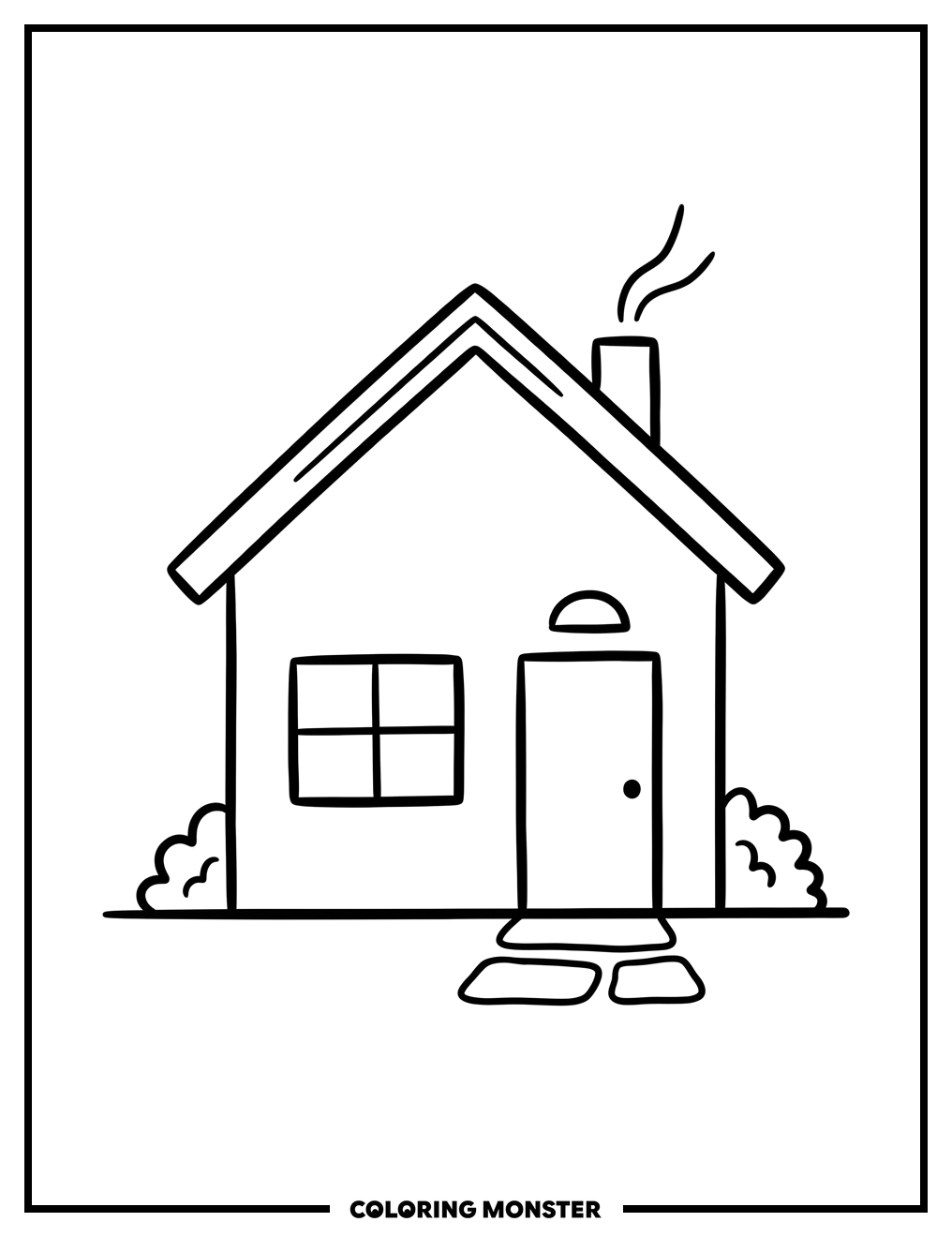 Charming Simple House Coloring Page
