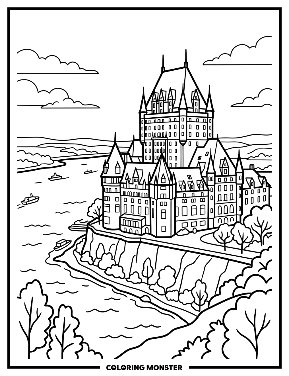 Chateau Frontenac Hotel Coloring Page