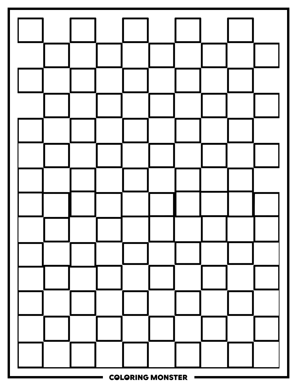 Checkerboard Pattern Coloring Page