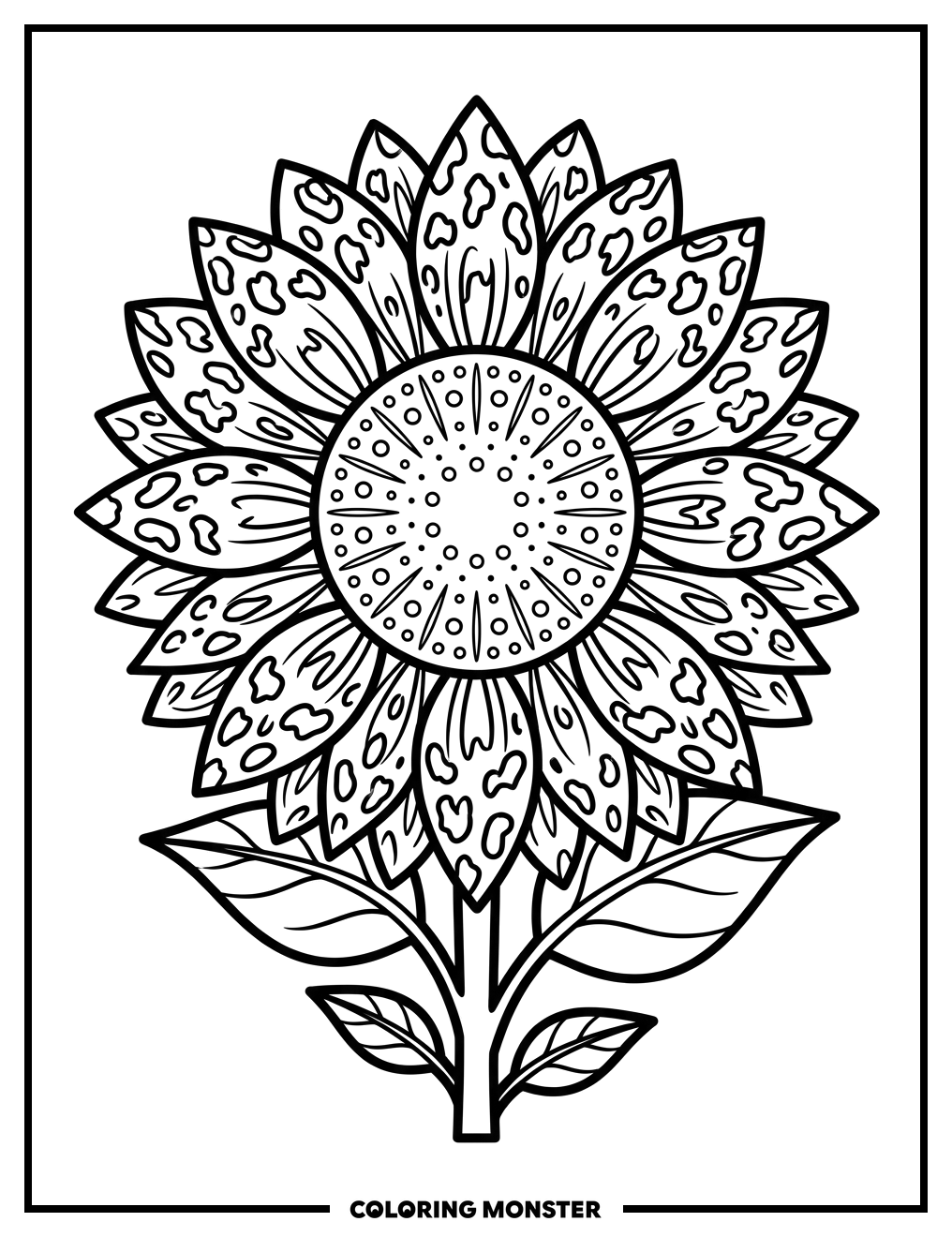 Cheetah Print Flower Coloring Page