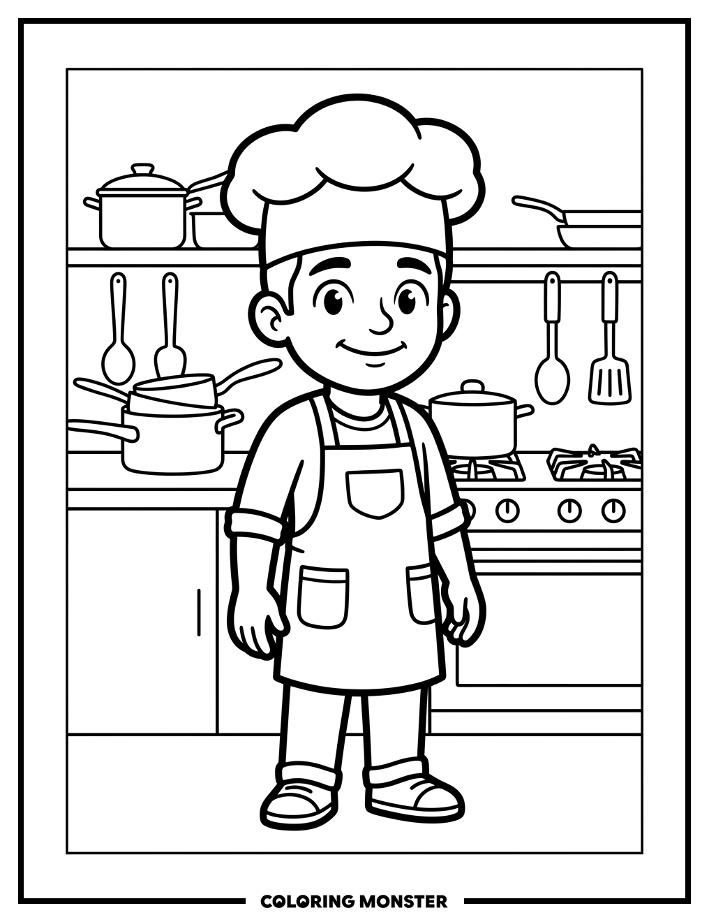 Chef Foust In The Kitchen Coloring Page
