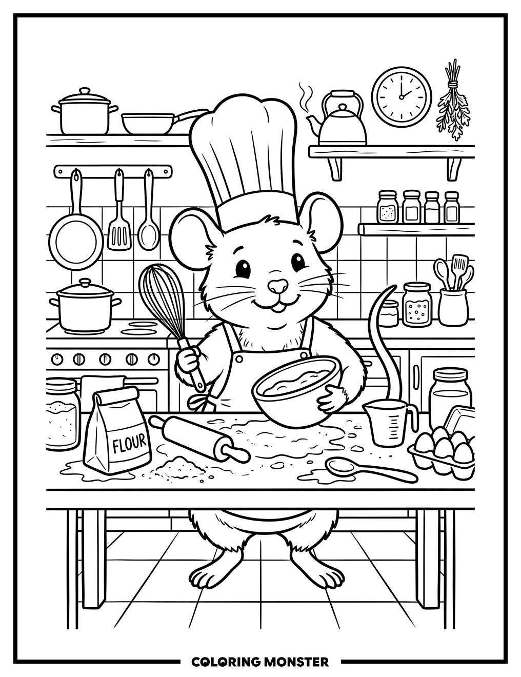 Chef Mouse in the Kitchen