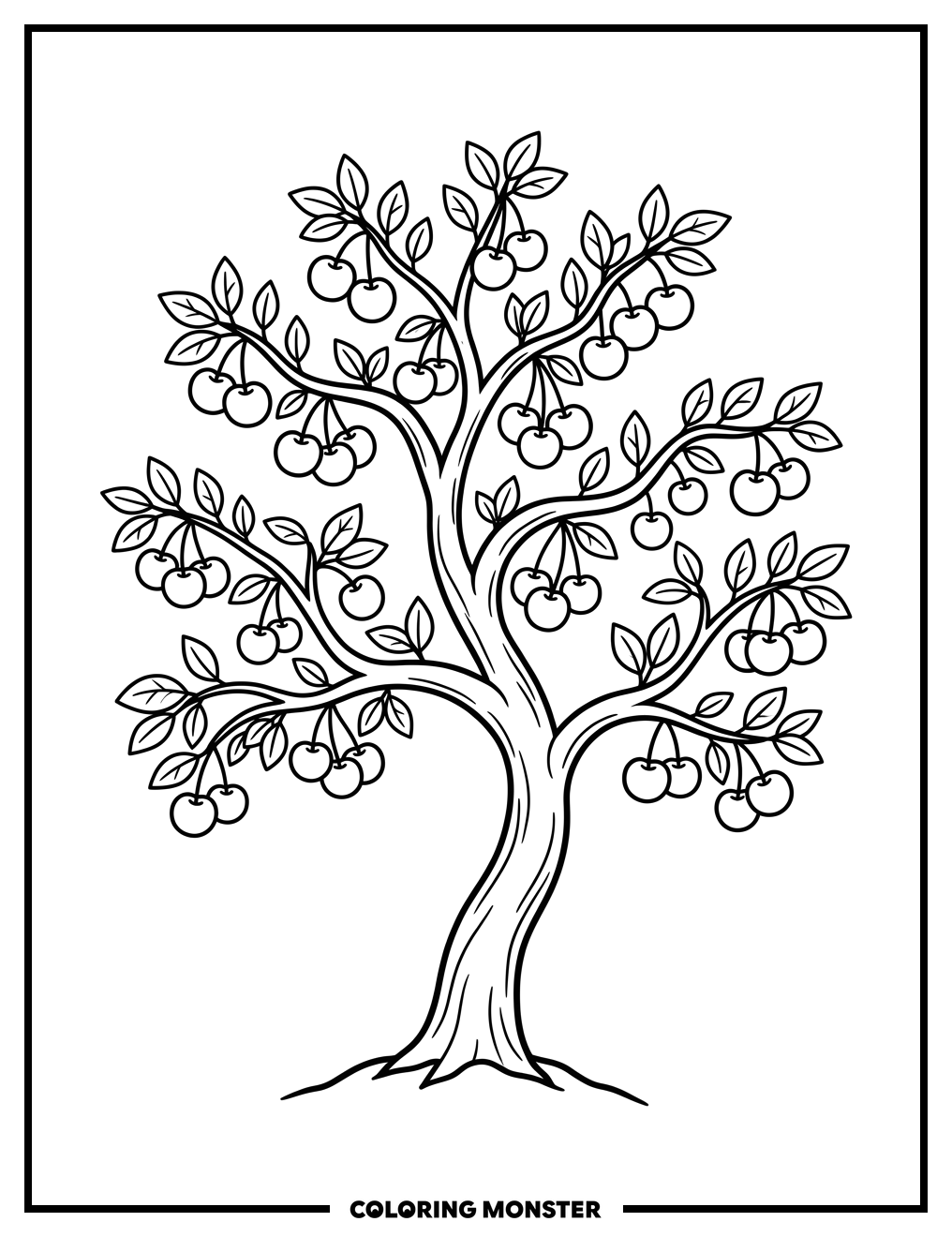 Cherry Tree In Bloom Coloring Page