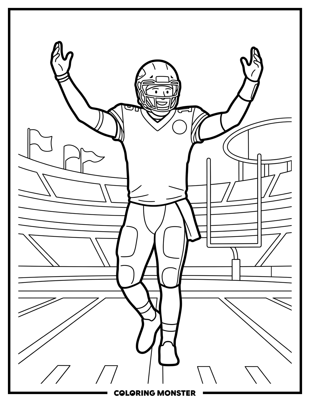Chiefs Player Victory Pose Coloring Page