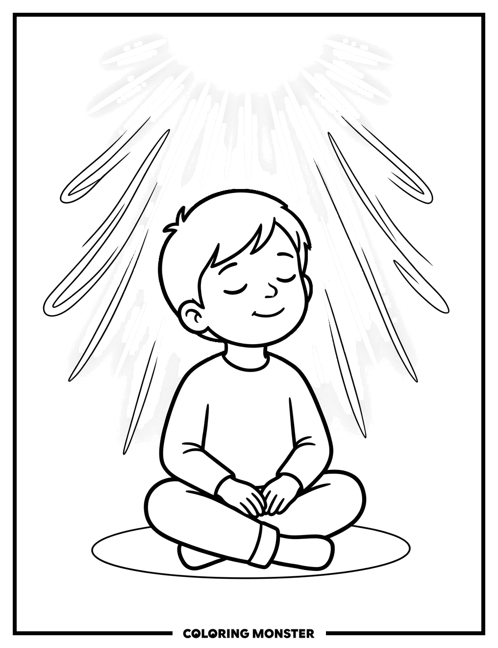 Child Bathed In Gentle Light Coloring Page