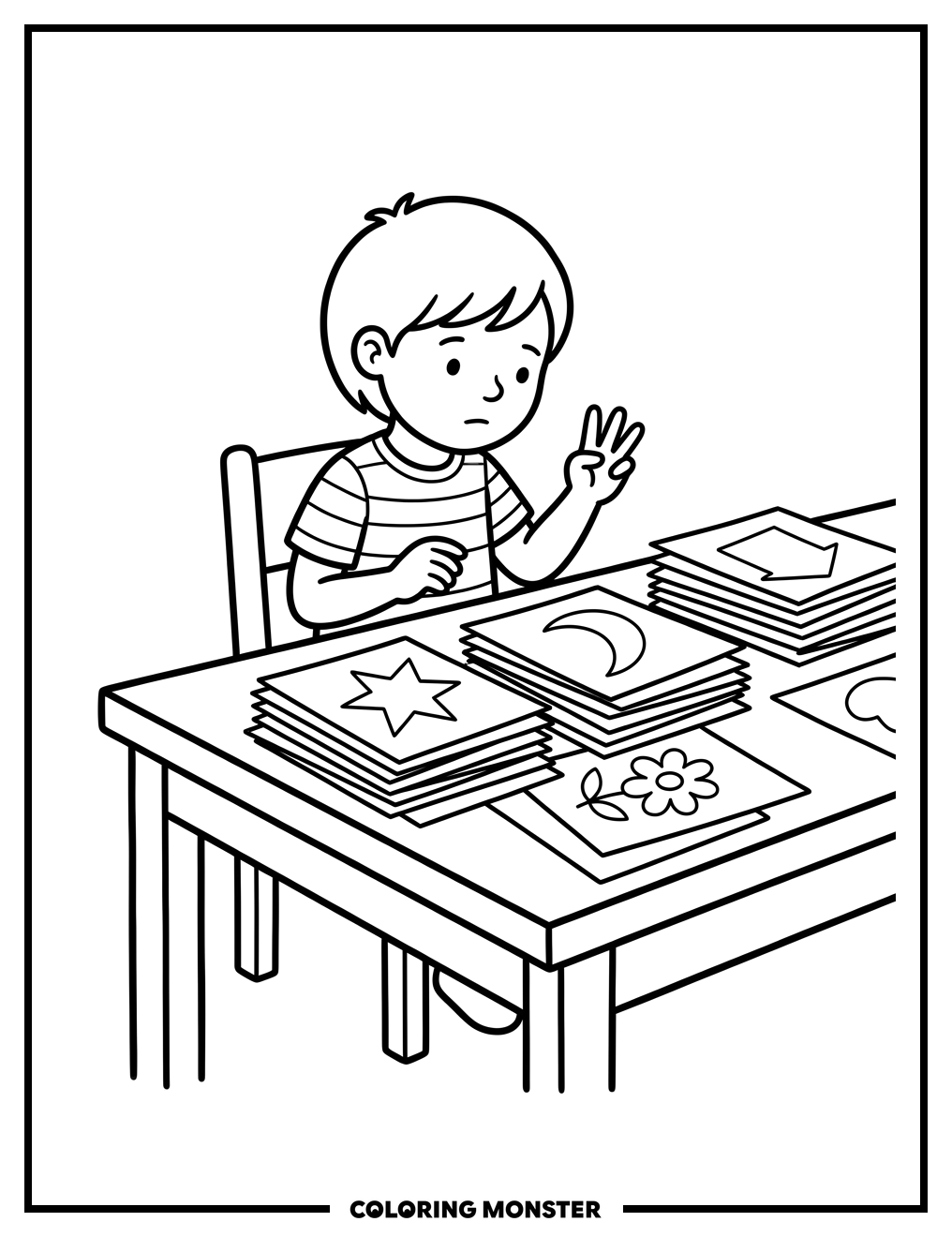 Child Counting Coloring Pages Coloring Page