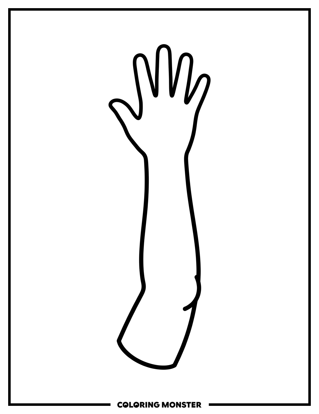 Child's Arm Reaching Up Coloring Page