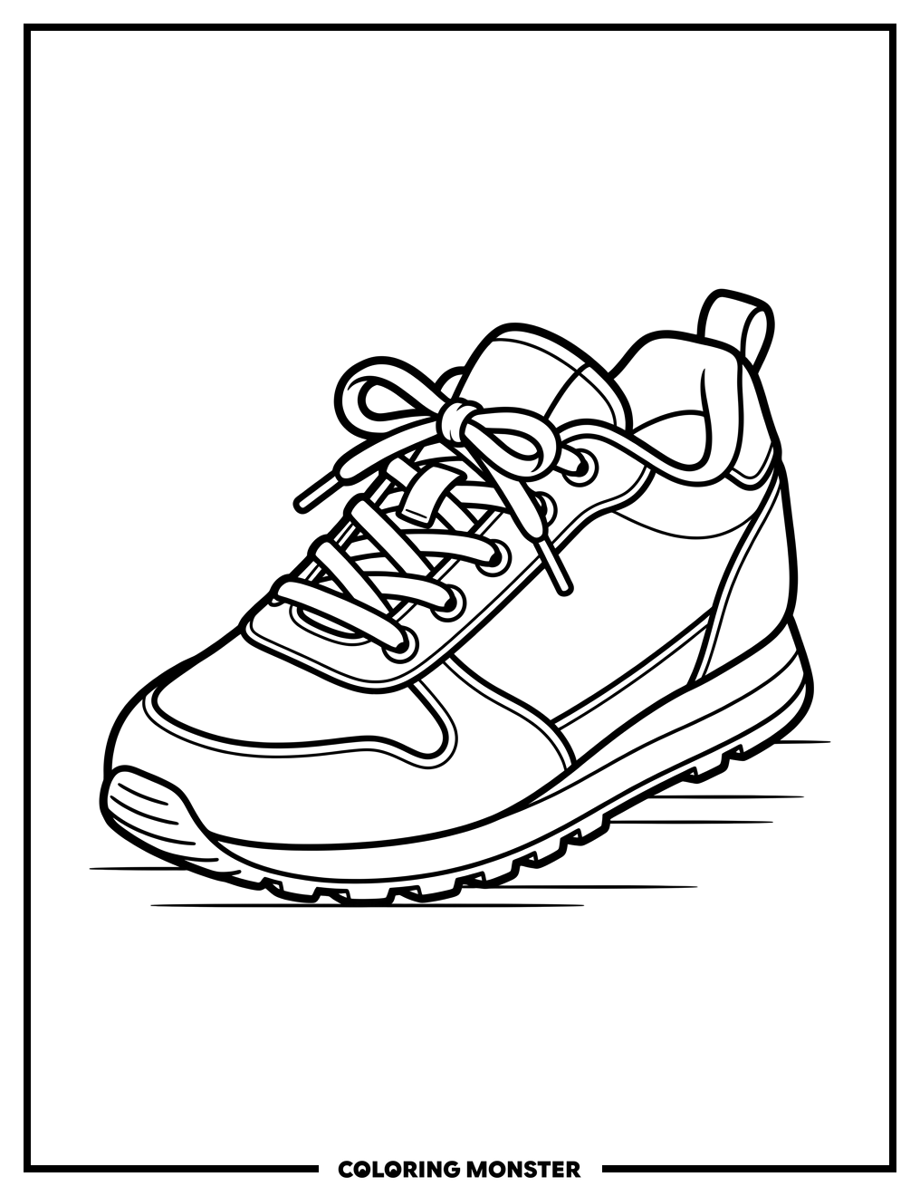 Child's Athletic Sneaker Coloring Page