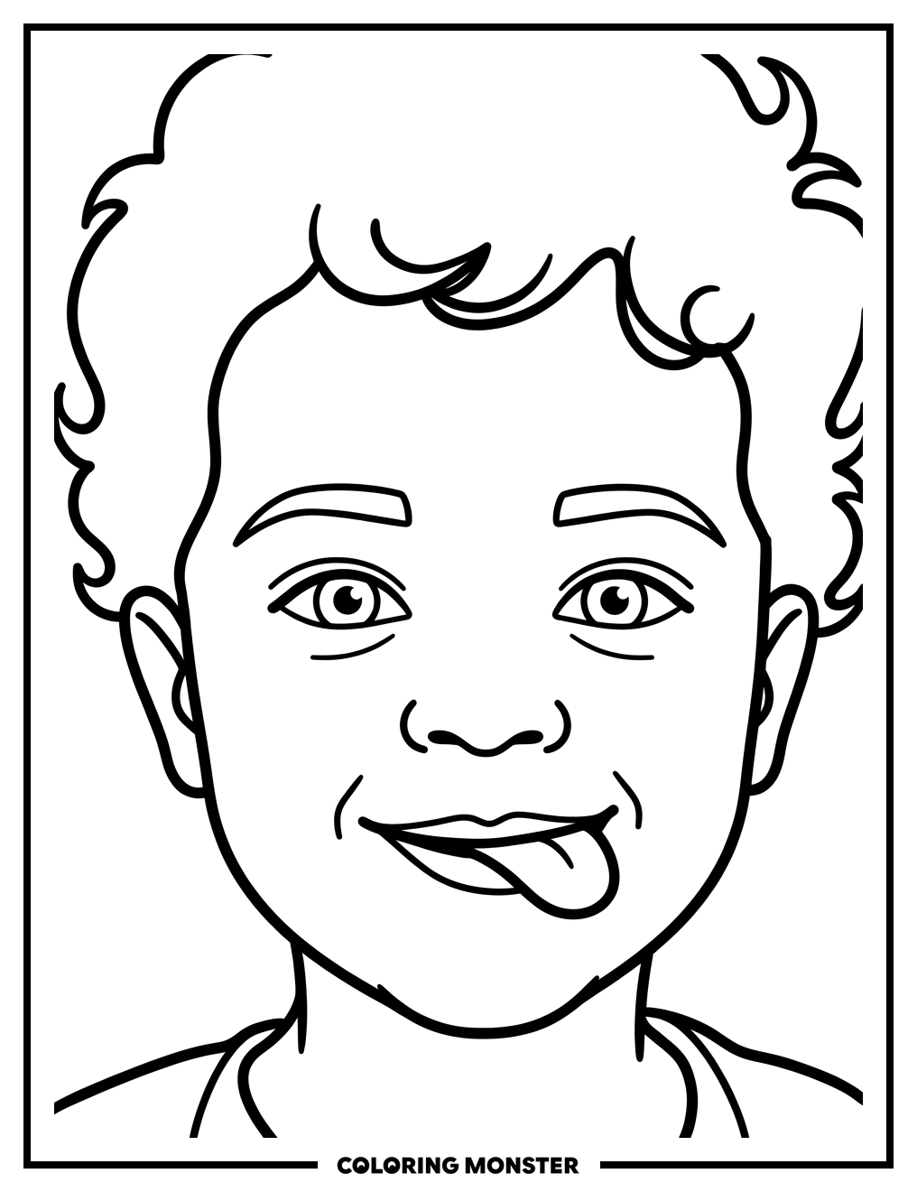 Child's Playful Smile Coloring Page