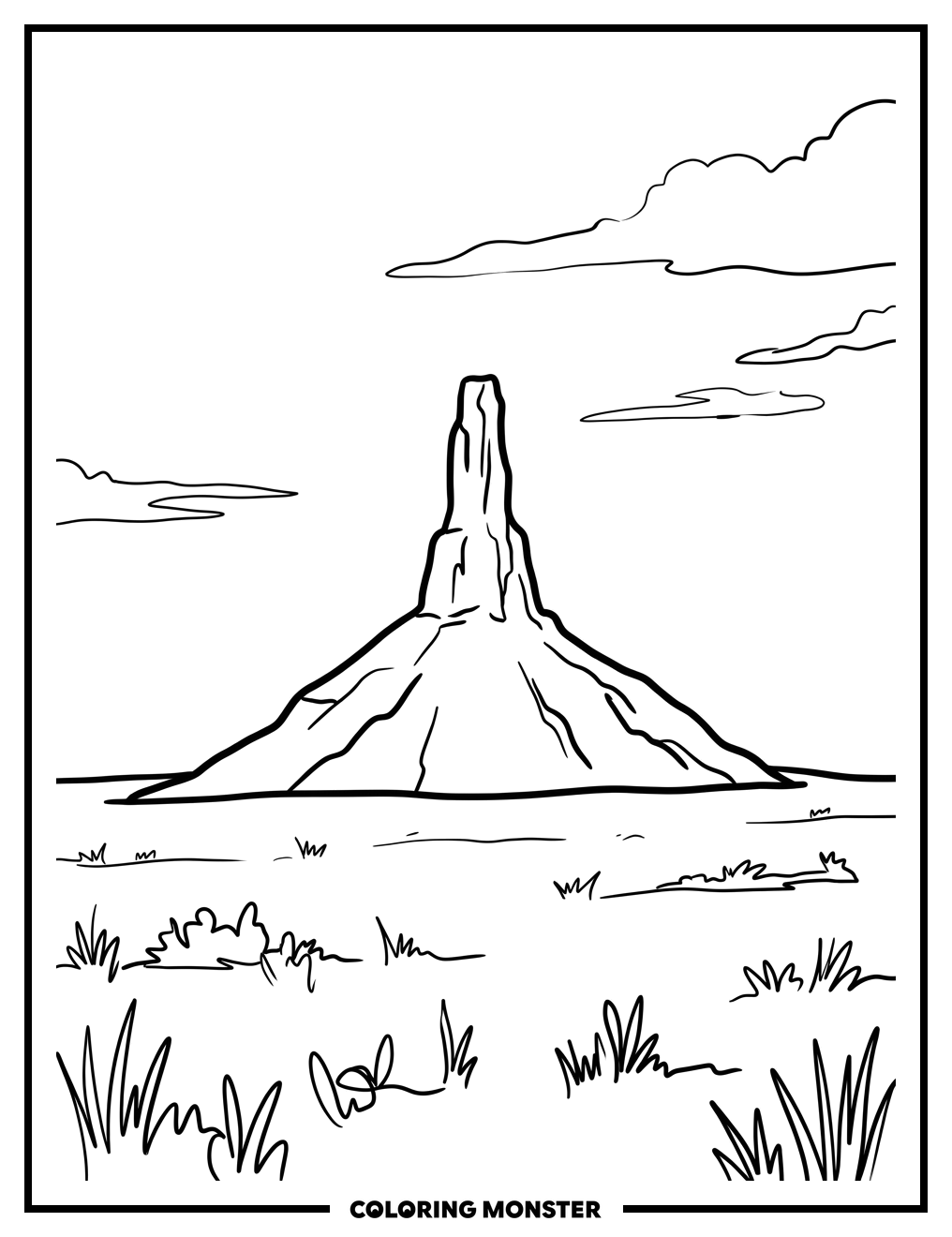 Chimney Rock Landmark Coloring Page