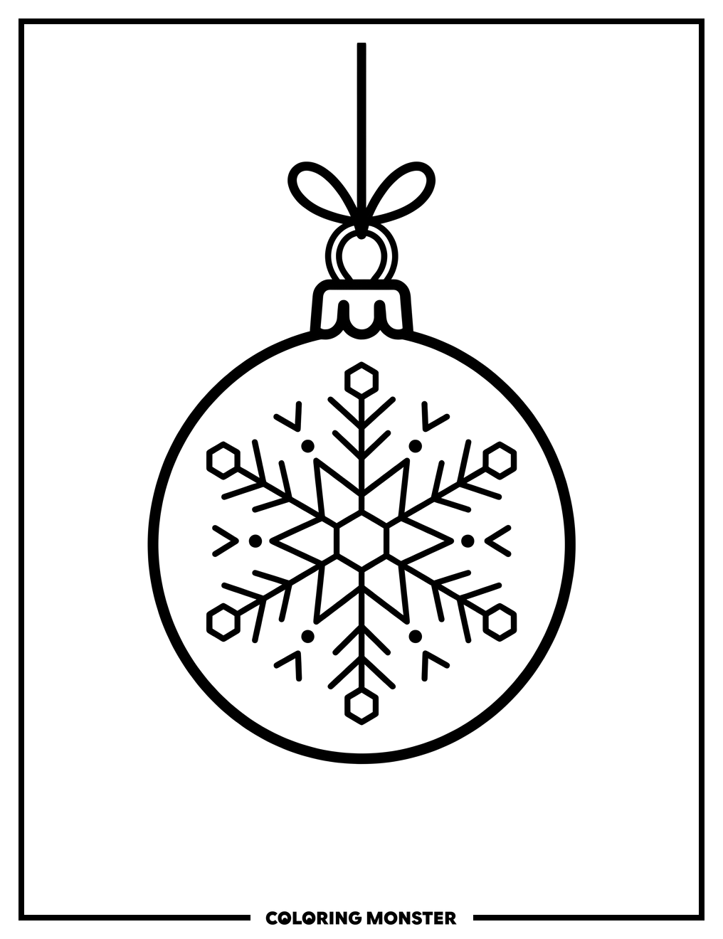 Christmas Bauble With Snowflake Coloring Page