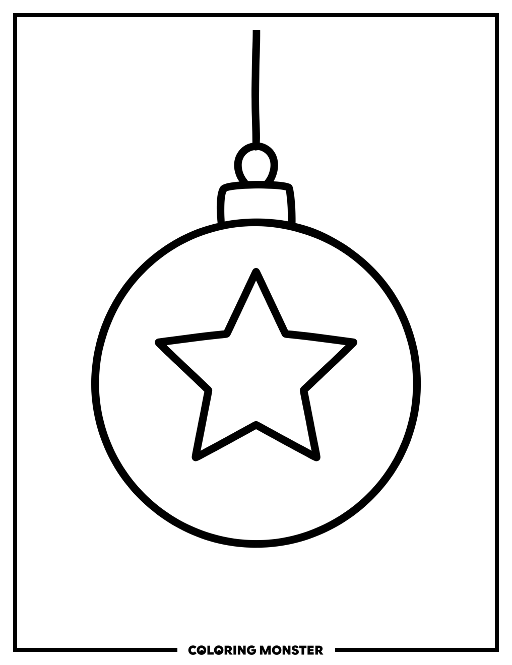 Christmas Bauble with Star Coloring Page