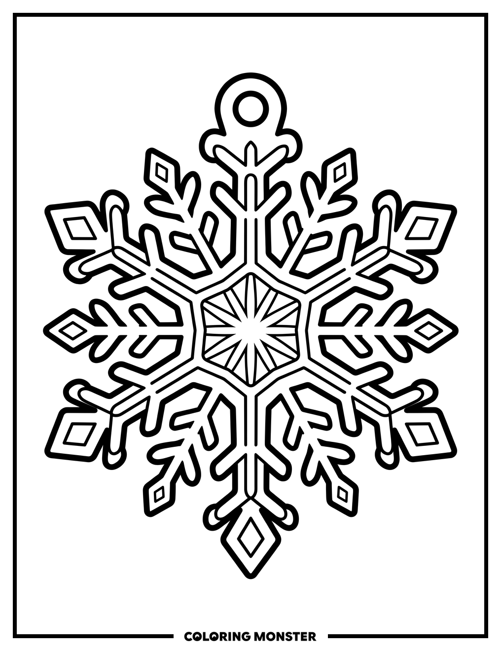Christmas Snowflake Gift Tag Coloring Page