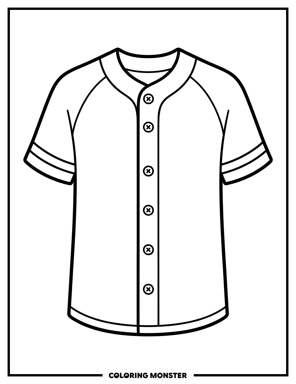 Classic Baseball Jersey Coloring Page