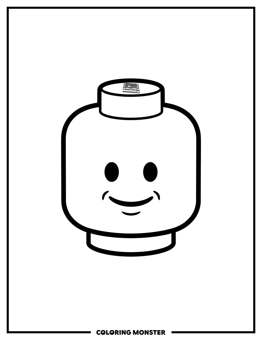 Classic Lego Minifigure Head Coloring Page