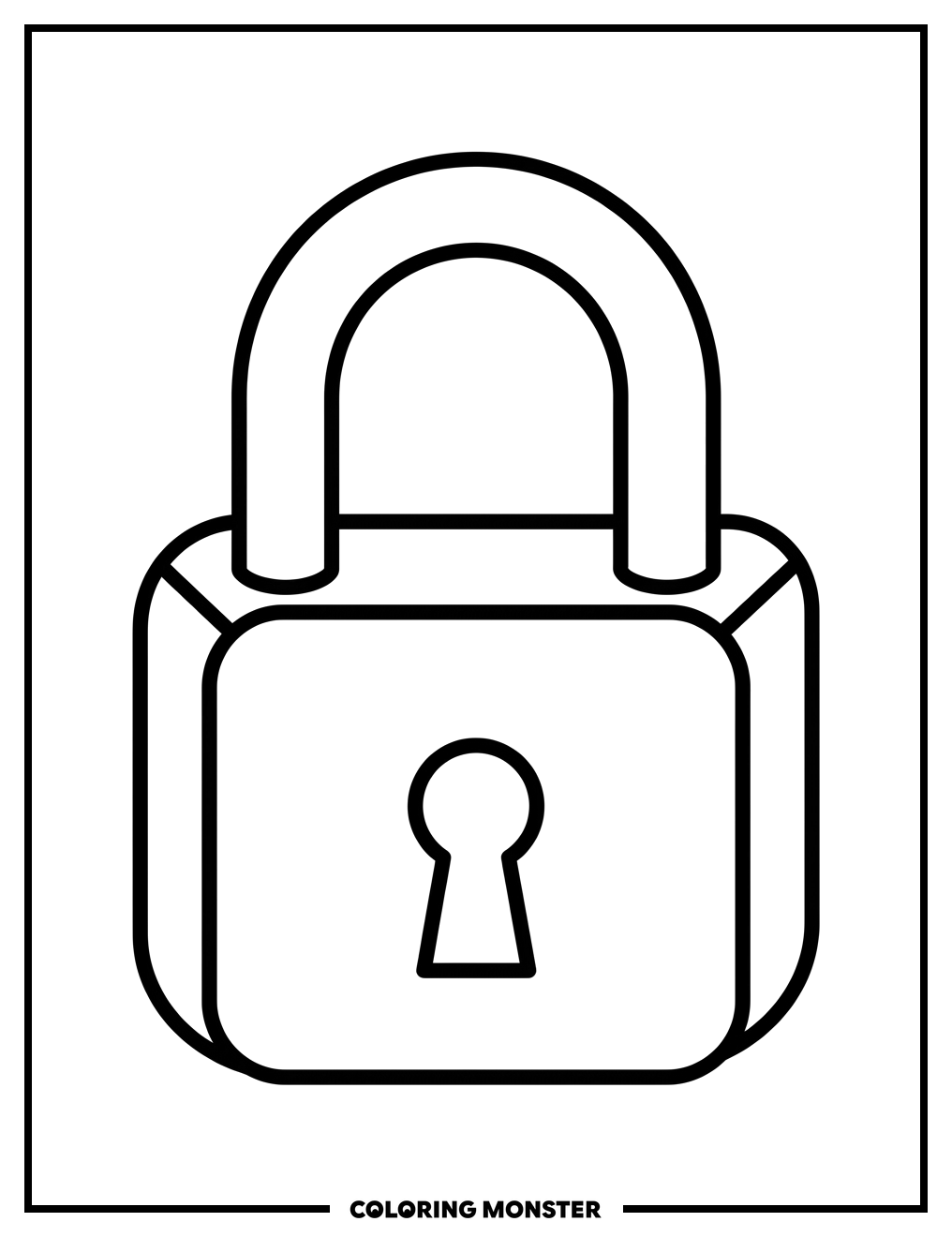 Classic Padlock Coloring Page