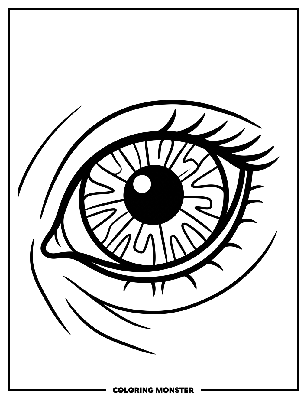 Close-Up Cat Eye Coloring Page