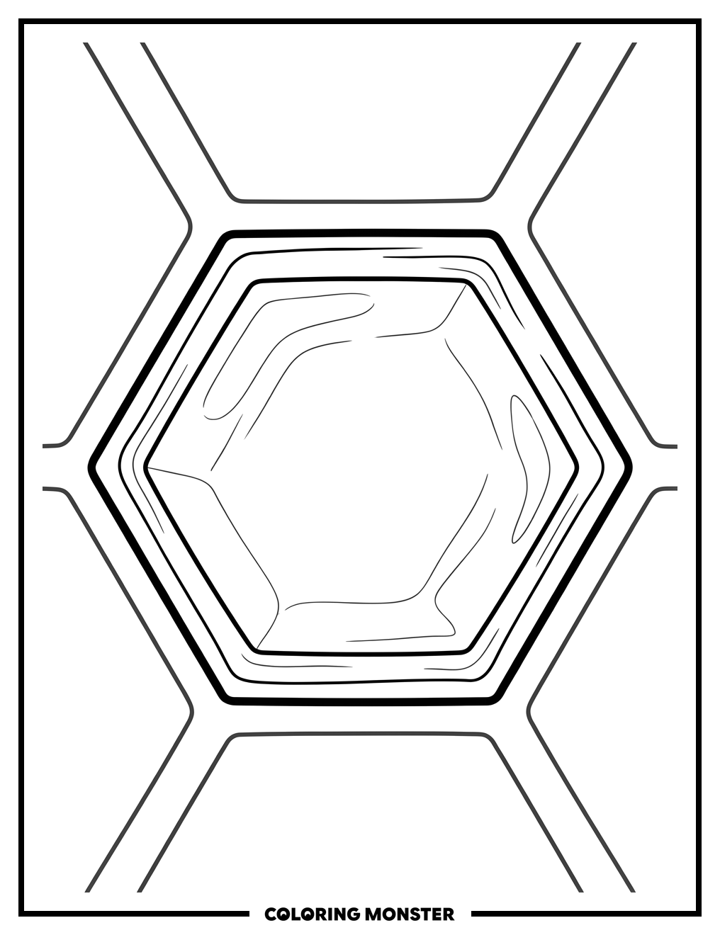 Close-Up Honeycomb Cell Coloring Page