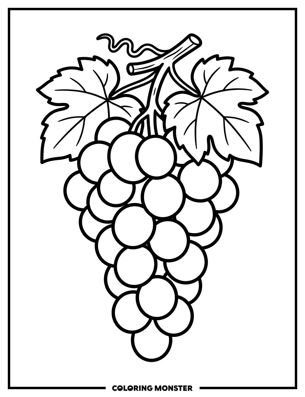 Cluster of Grapes Coloring Page