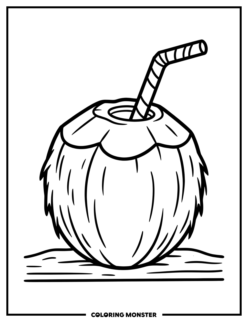 Coconut Drink Coloring Page