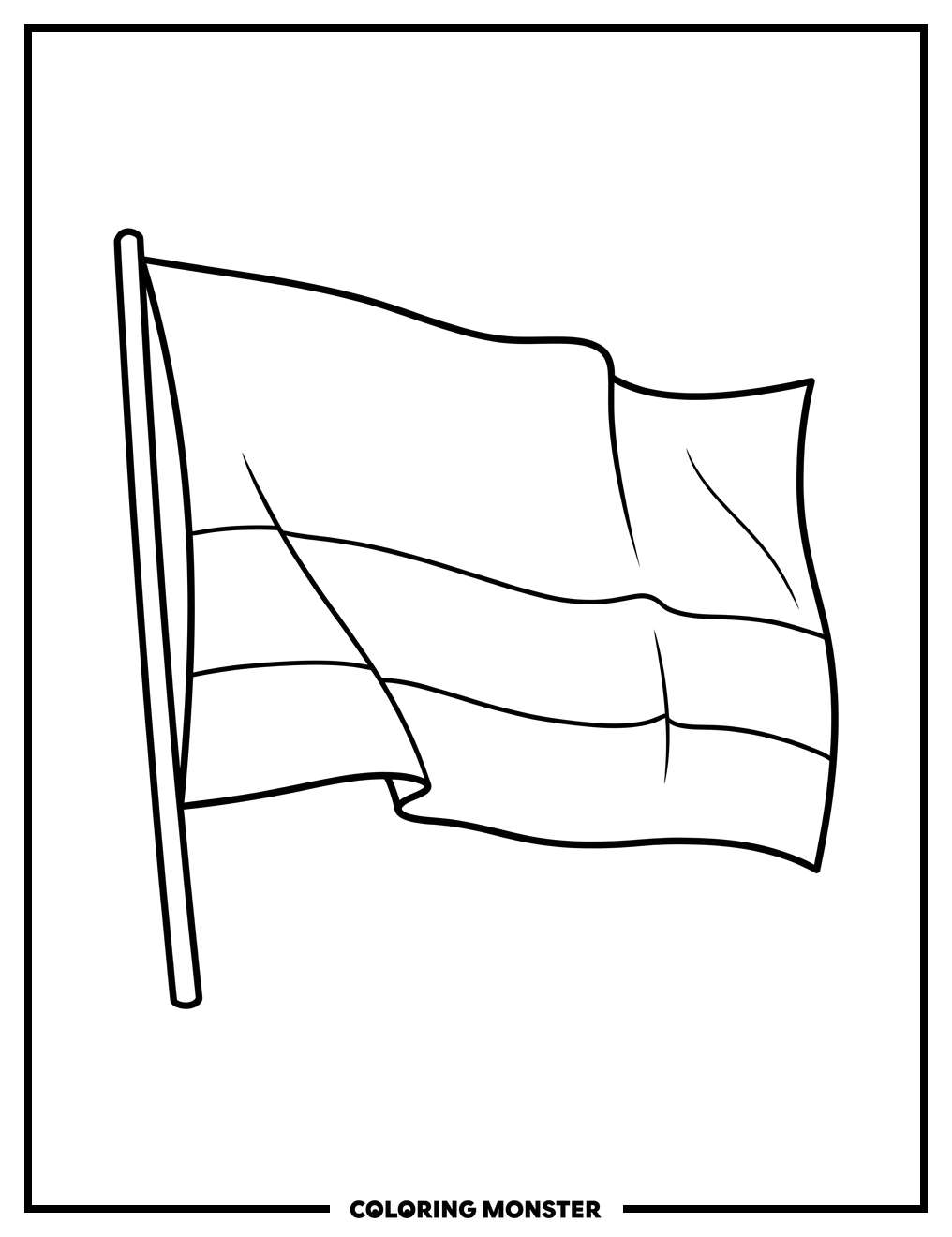Colombian Flag Waving Proudly Coloring Page